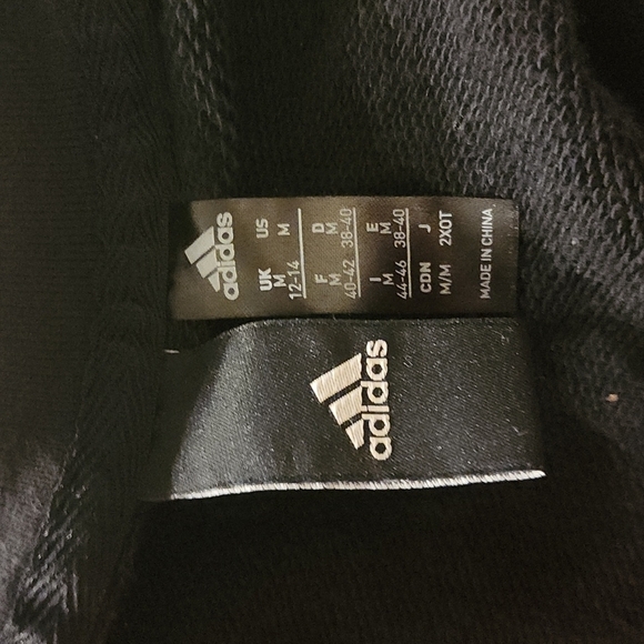 Adidas Size Medium Black Long Sleeve Sweater Crew Neck - Picture 5 of 5
